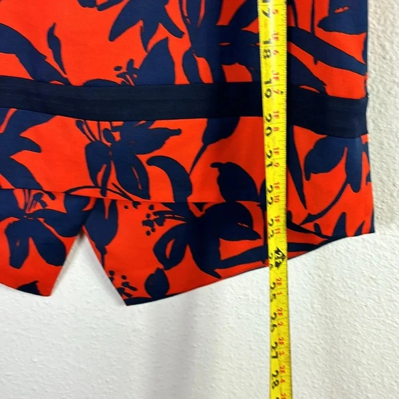 J. Crew Floral Top Red Blue Round Neck Short Sleeve Blouse size Small - Picture 6 of 8